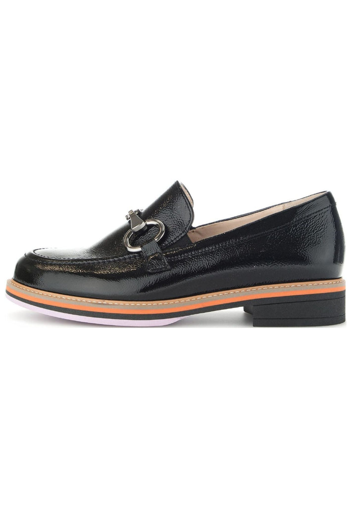 Gabor Slipper Leder Schwarz Lack