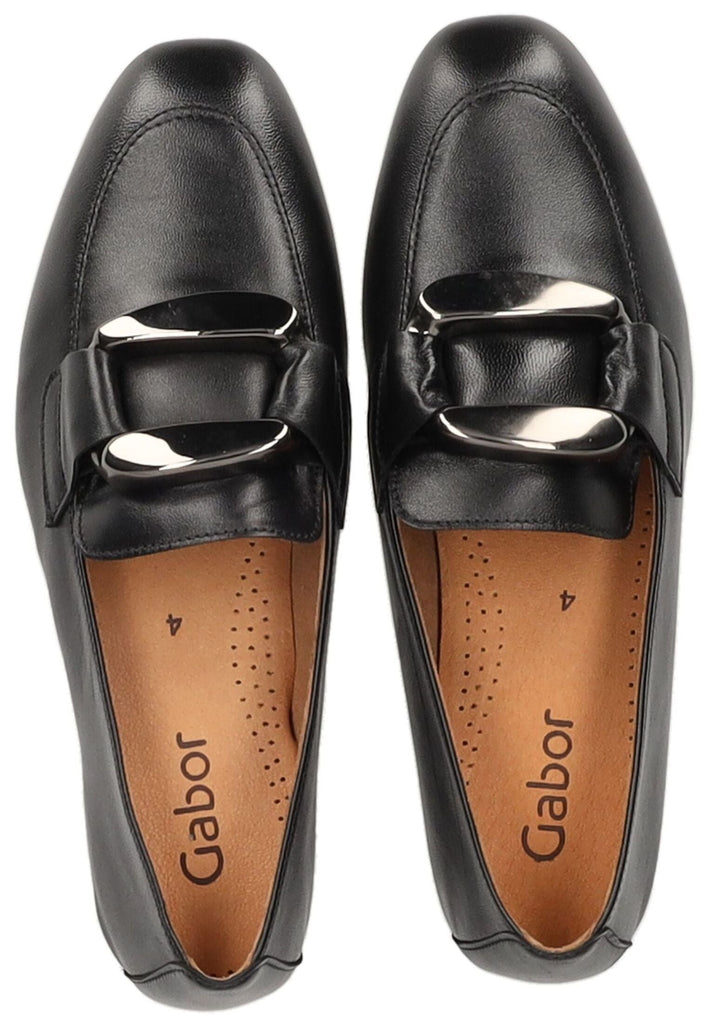 Gabor Slipper Nappaleder Schwarz/Silber