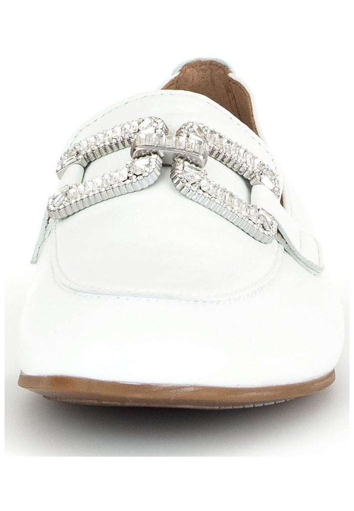 Gabor Slipper Nappaleder Weiß/Silber