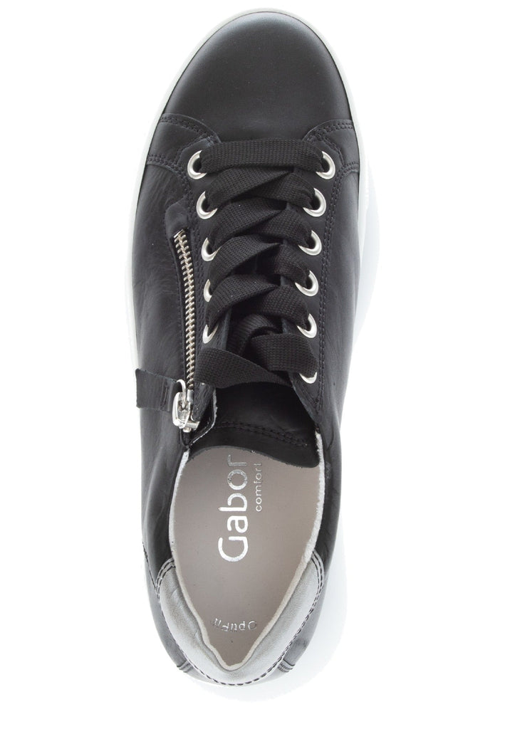 Gabor Sneaker Leder Schwarz/Grau