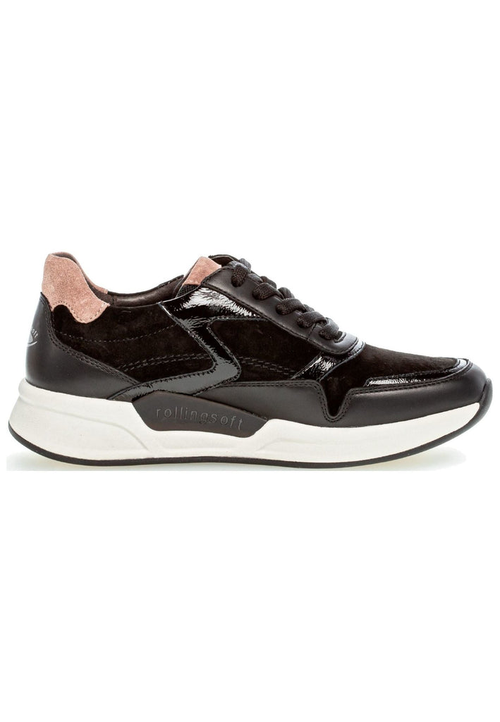 Gabor Sneaker Leder/Textil Schwarz/Rosa