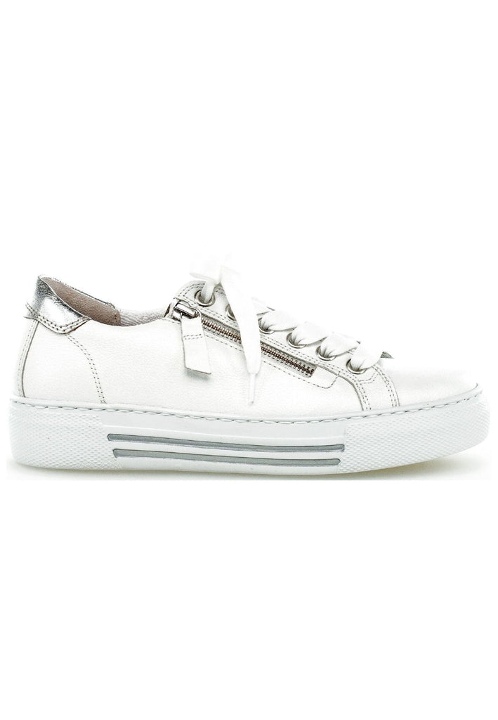 Gabor Sneaker Leder/Textil Weiß/Silber