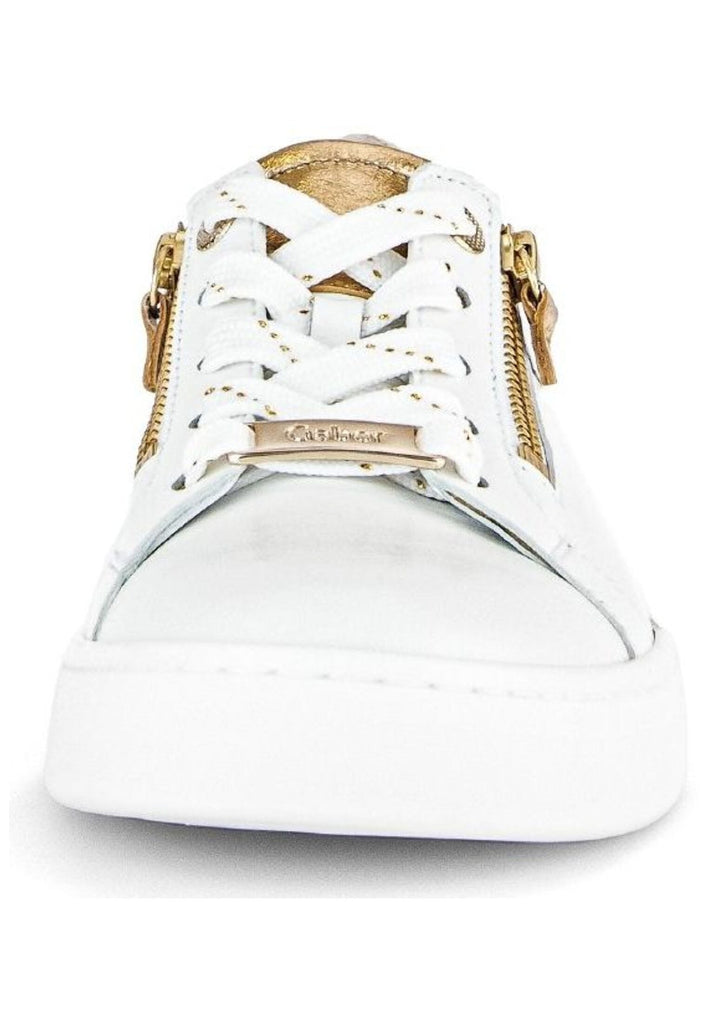 Gabor Sneaker Nappaleder Weiß/Gold