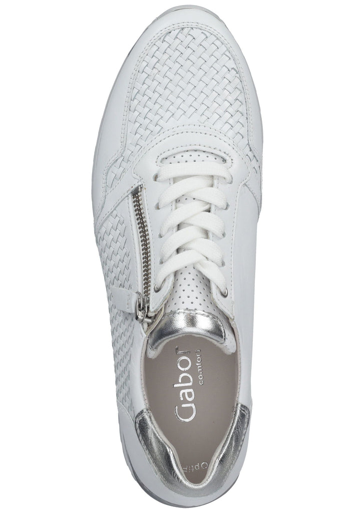 Gabor Sneaker Nappaleder Weiß/Silber