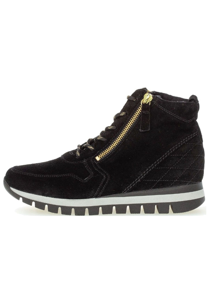 Gabor Sneaker Veloursleder Schwarz/Gold