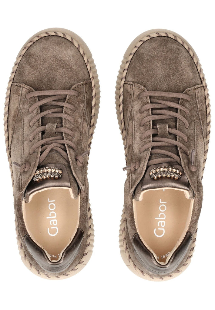 Gabor Sneaker Veloursleder/Textil Braun/Grau