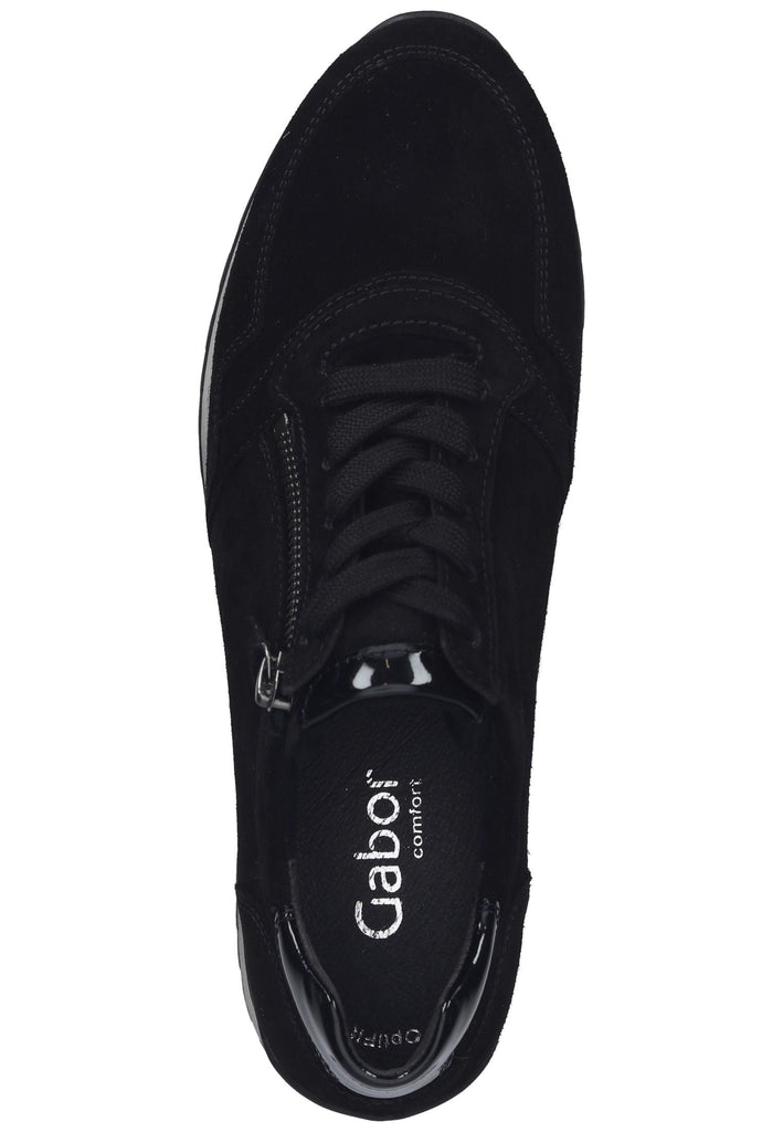 Gabor Sneaker Veloursleder/Textil Schwarz Lack