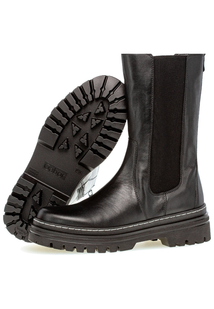 Gabor Stiefel Leder/Textil Schwarz