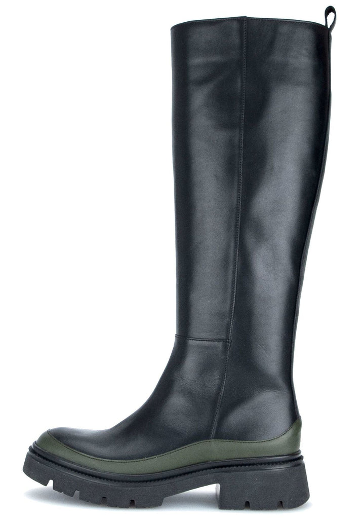 Gabor Stiefel Nappaleder Schwarz/Grün