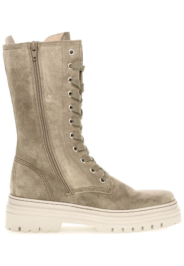 Gabor Stiefel Veloursleder Grün/Beige