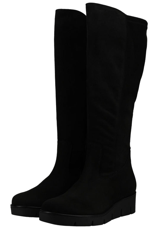 Gabor Stiefel Veloursleder/Textil Schwarz