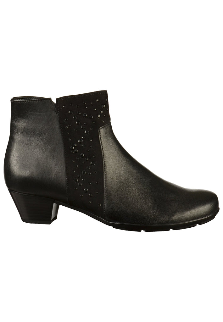 Gabor Stiefelette Glattleder Schwarz