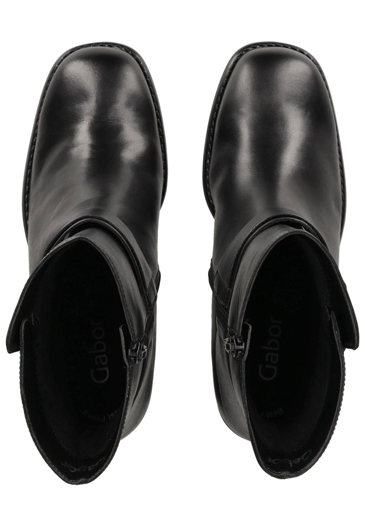 Gabor Stiefelette Glattleder Schwarz/Silber