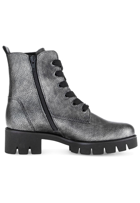 Gabor Stiefelette Leder Grau/Schwarz Warmfutter