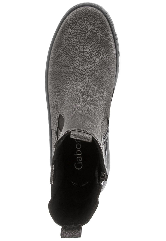 Gabor Stiefelette Leder Grau/Silber