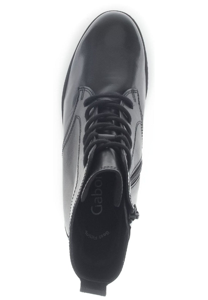 Gabor Stiefelette Leder Schwarz/Braun Warmfutter