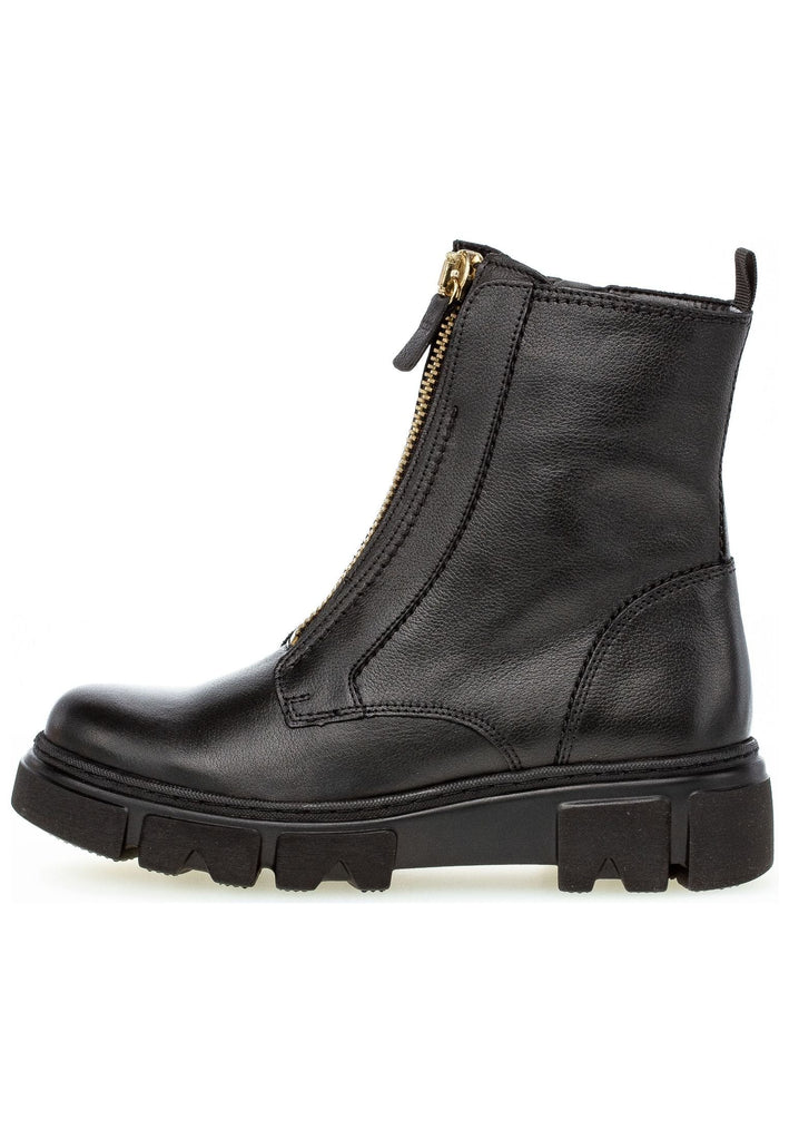 Gabor Stiefelette Leder Schwarz/Gold