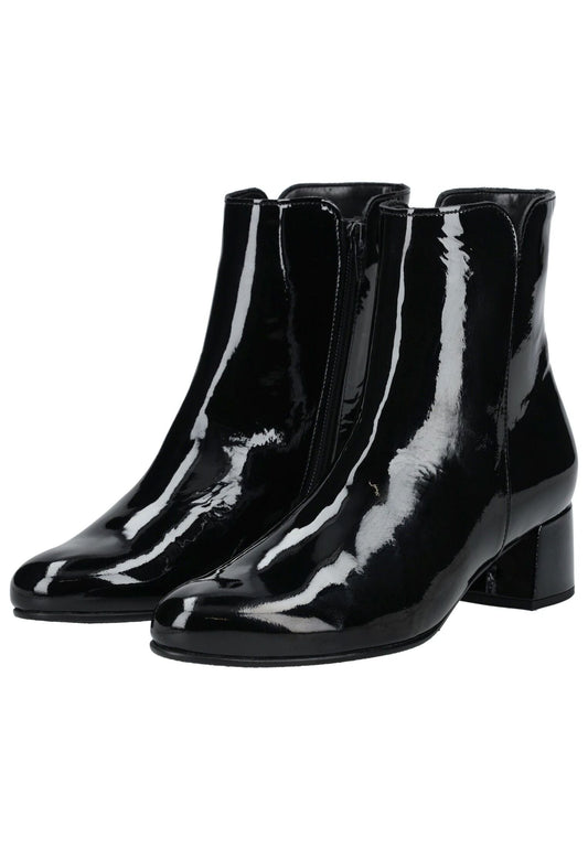 Gabor Stiefelette Leder Schwarz Lack