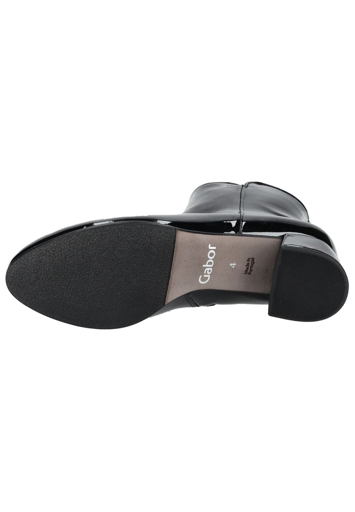Gabor Stiefelette Leder Schwarz Lack