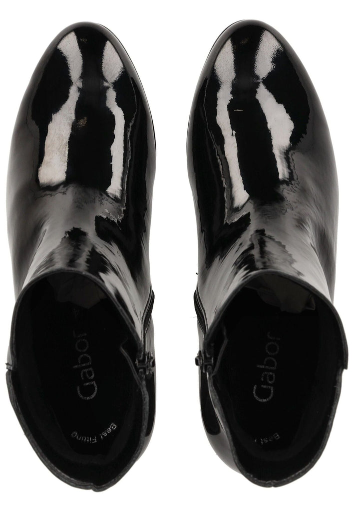 Gabor Stiefelette Leder Schwarz Lack