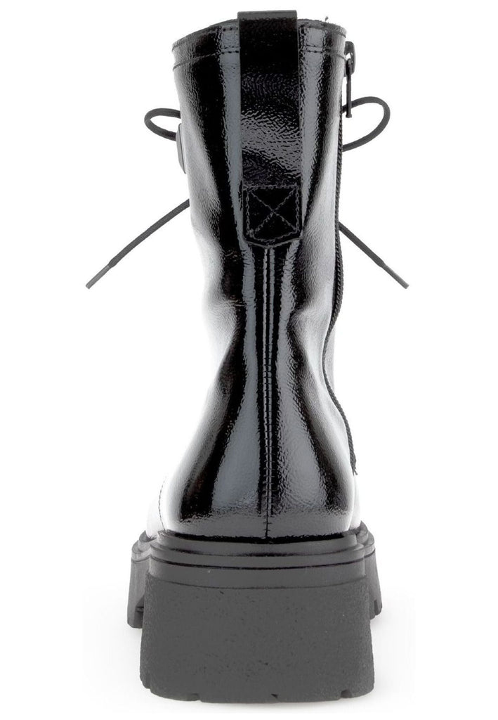 Gabor Stiefelette Leder Schwarz Lack Warmfutter