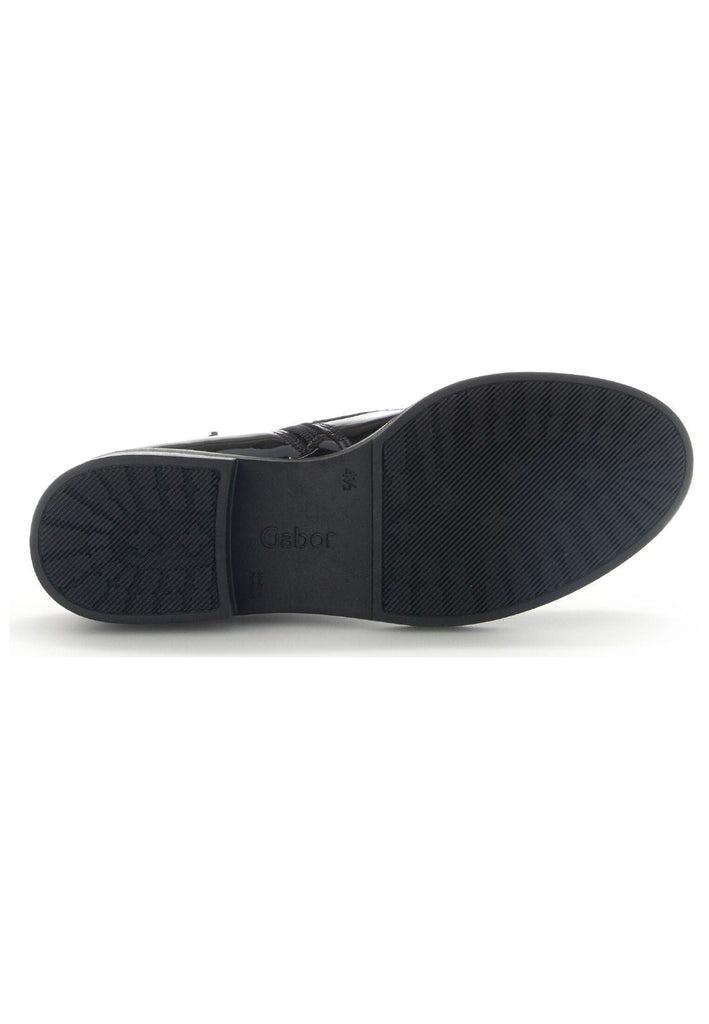 Gabor Stiefelette Leder Schwarz Lack Warmfutter