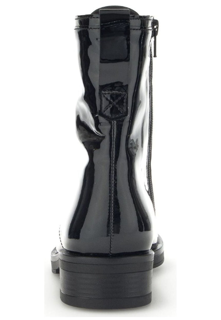 Gabor Stiefelette Leder Schwarz Lack Warmfutter