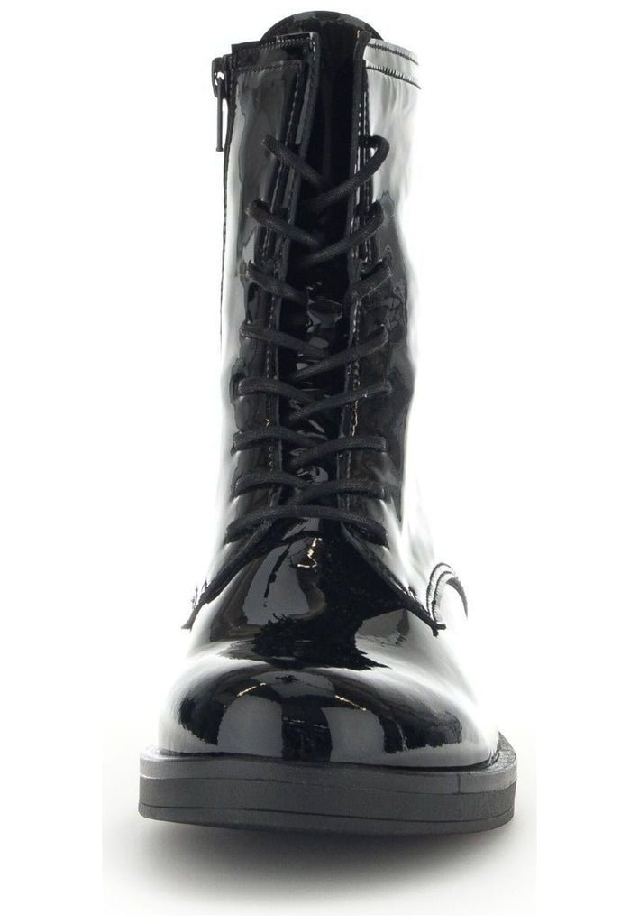 Gabor Stiefelette Leder Schwarz Lack Warmfutter