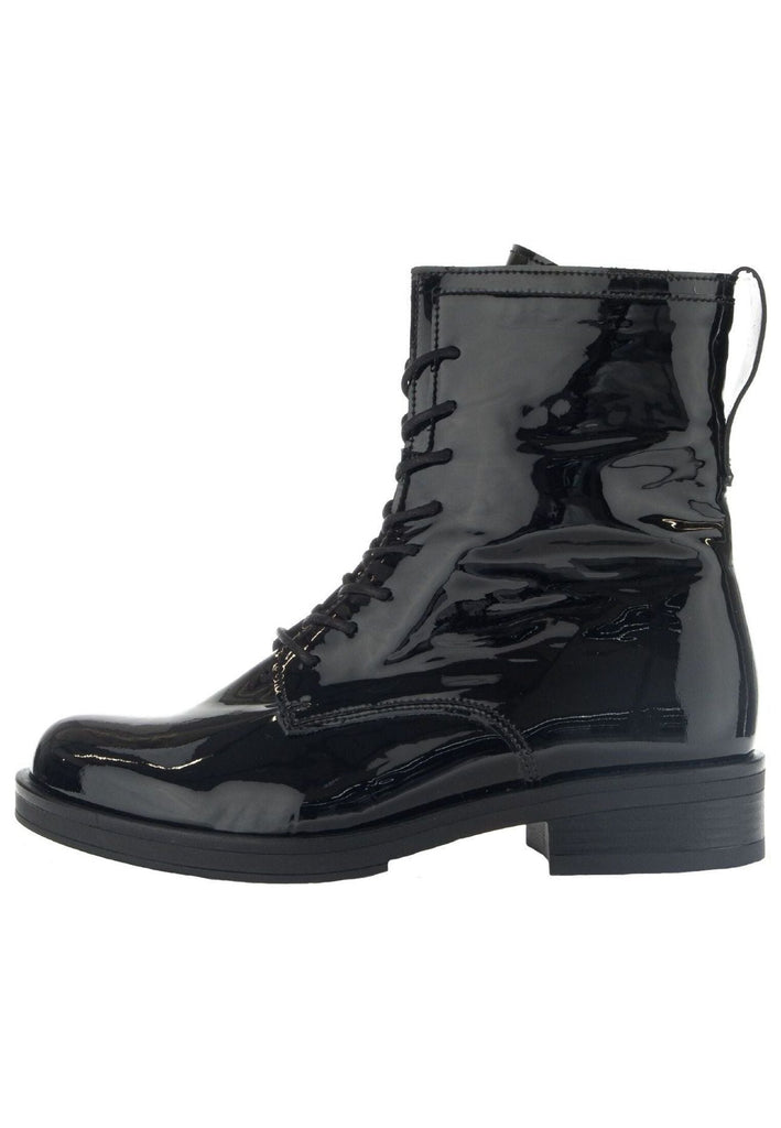 Gabor Stiefelette Leder Schwarz Lack Warmfutter