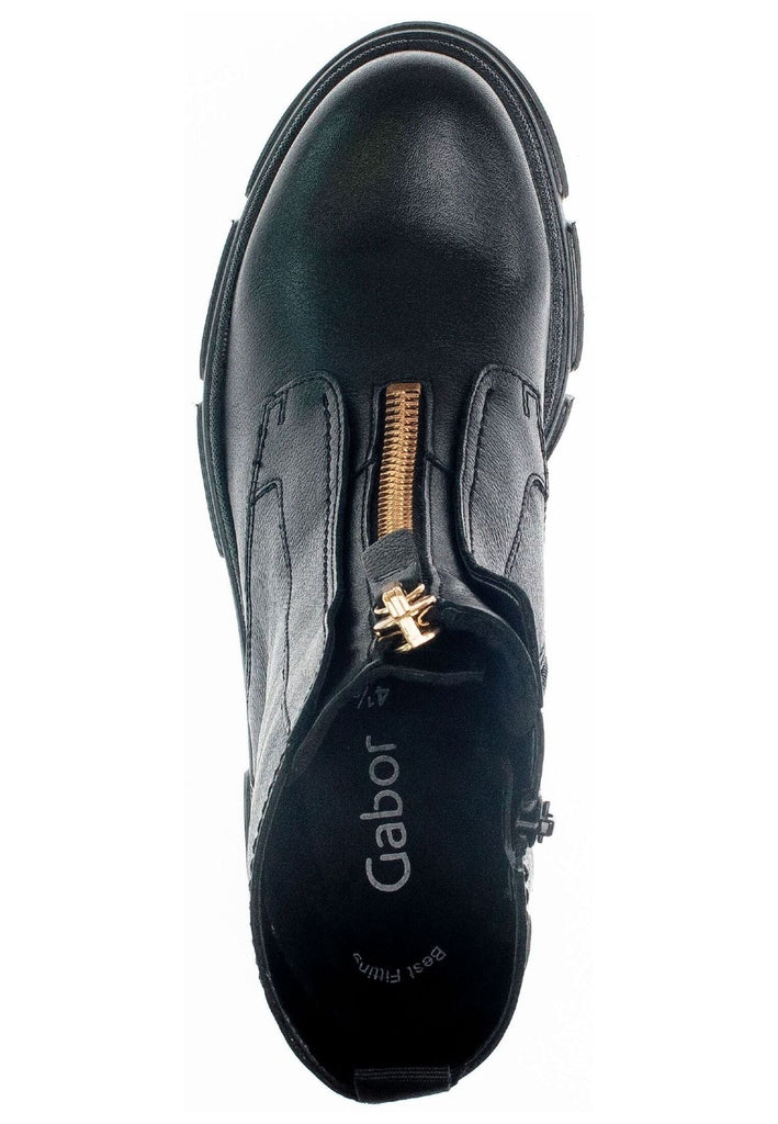 Gabor Stiefelette Leder Schwarz Warmfutter