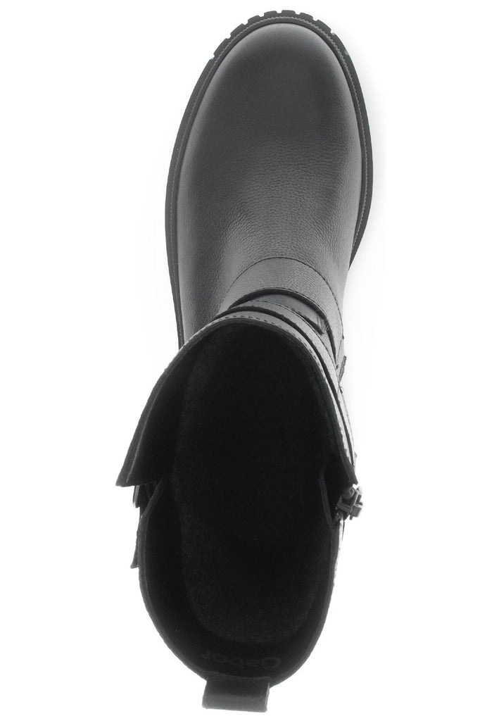 Gabor Stiefelette Leder Schwarz Warmfutter