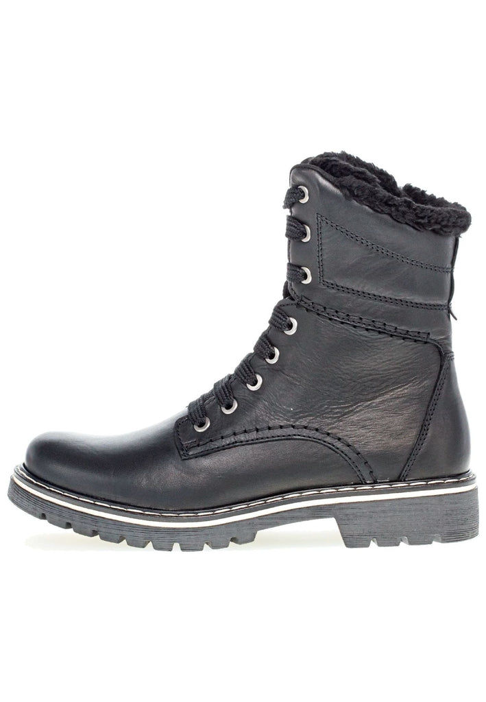 Gabor Stiefelette Leder Schwarz Warmfutter