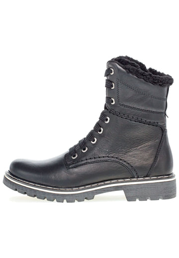 Gabor Stiefelette Leder Schwarz Warmfutter