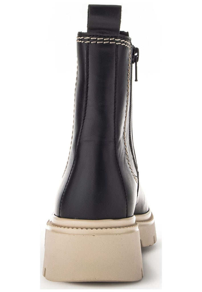 Gabor Stiefelette Leder/Textil Schwarz/Beige Warmfutter