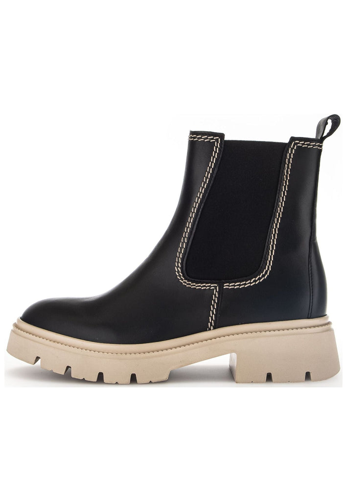 Gabor Stiefelette Leder/Textil Schwarz/Beige Warmfutter