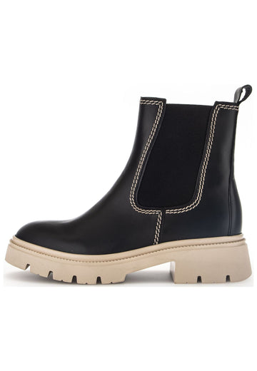 Gabor Stiefelette Leder/Textil Schwarz/Beige Warmfutter