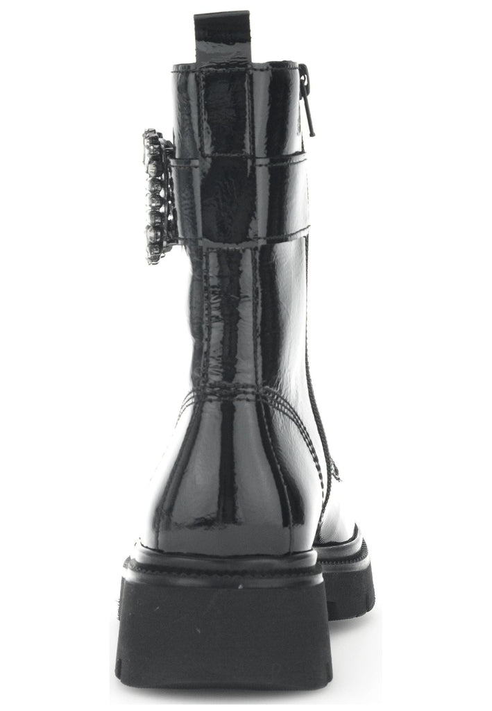 Gabor Stiefelette Leder/Textil Schwarz Lack