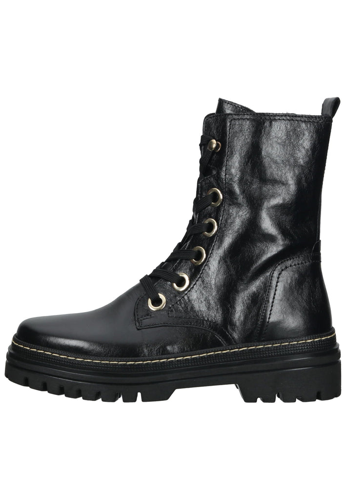 Gabor Stiefelette Nappaleder Schwarz/Gold