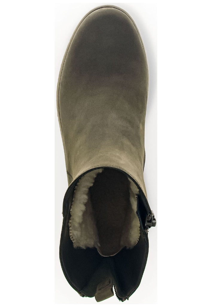 Gabor Stiefelette Nubukleder Olive