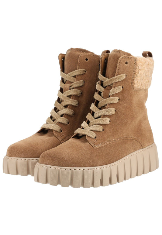 Gabor Stiefelette Veloursleder Beige