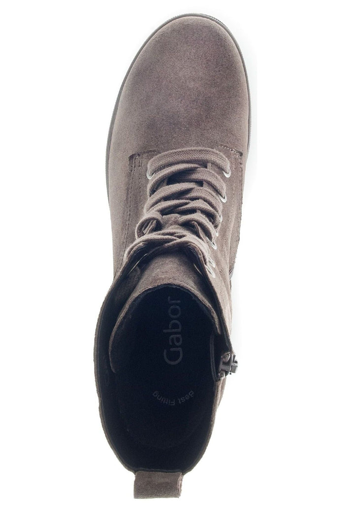 Gabor Stiefelette Veloursleder Braun/Grau Warmfutter