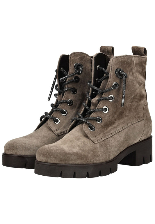Gabor Stiefelette Veloursleder Braun/Grau Warmfutter
