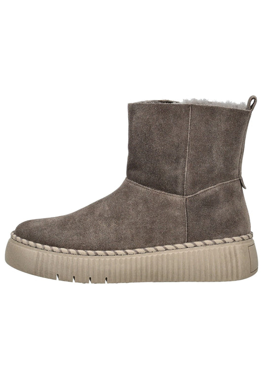 Gabor Stiefelette Veloursleder Braun/Grau Warmfutter