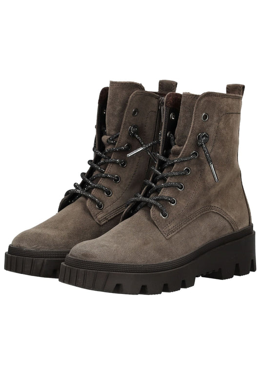 Gabor Stiefelette Veloursleder Braun/Grau Warmfutter