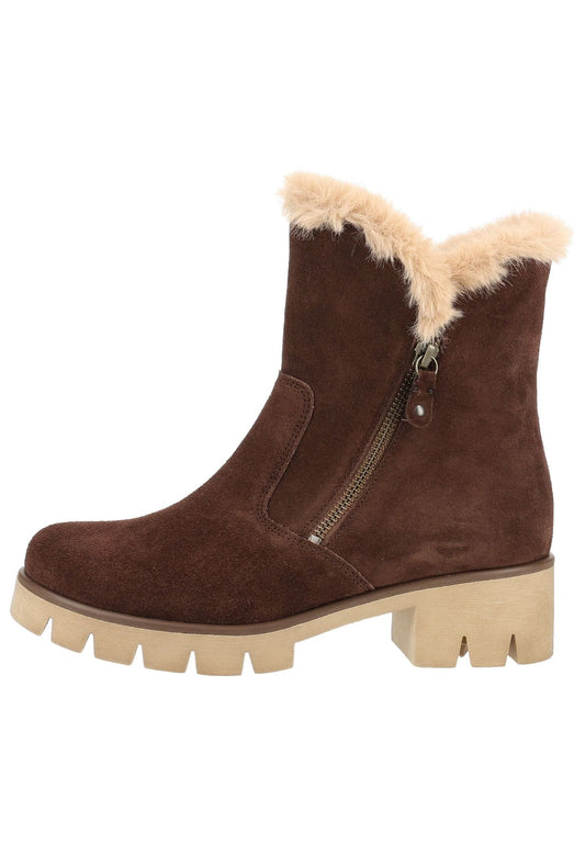 Gabor Stiefelette Veloursleder Cacao Warmfutter