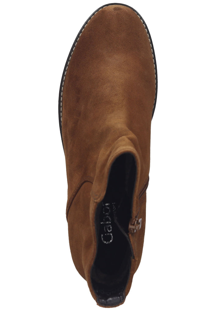 Gabor Stiefelette Veloursleder Cognac