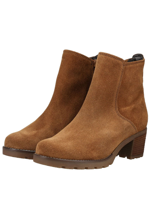 Gabor Stiefelette Veloursleder Cognac