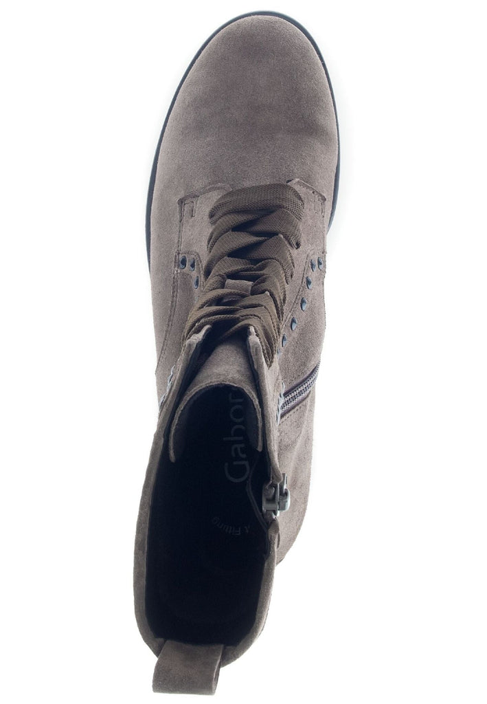 Gabor Stiefelette Veloursleder Grau/Braun Warmfutter
