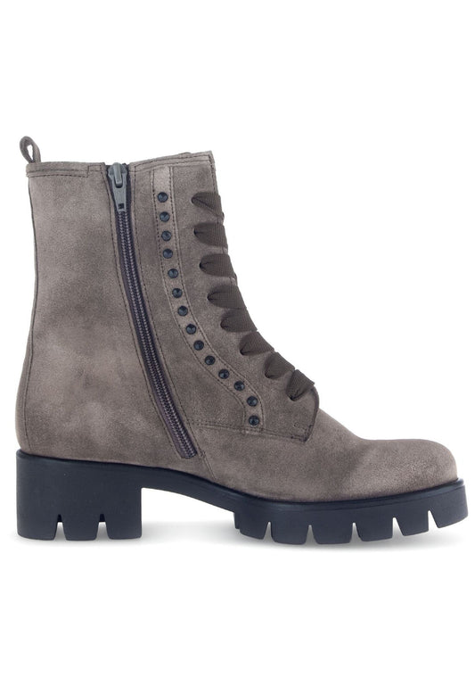 Gabor Stiefelette Veloursleder Grau/Braun Warmfutter