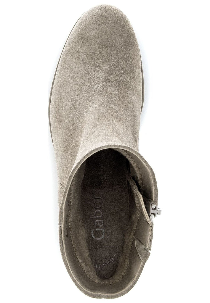 Gabor Stiefelette Veloursleder Kiesel Warmfutter